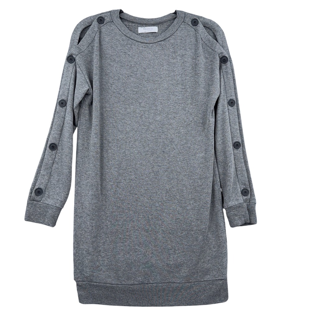 Bailey 44 Cold Shoulder Button Sleeve Women Small Modal Gray Dress 407-R399